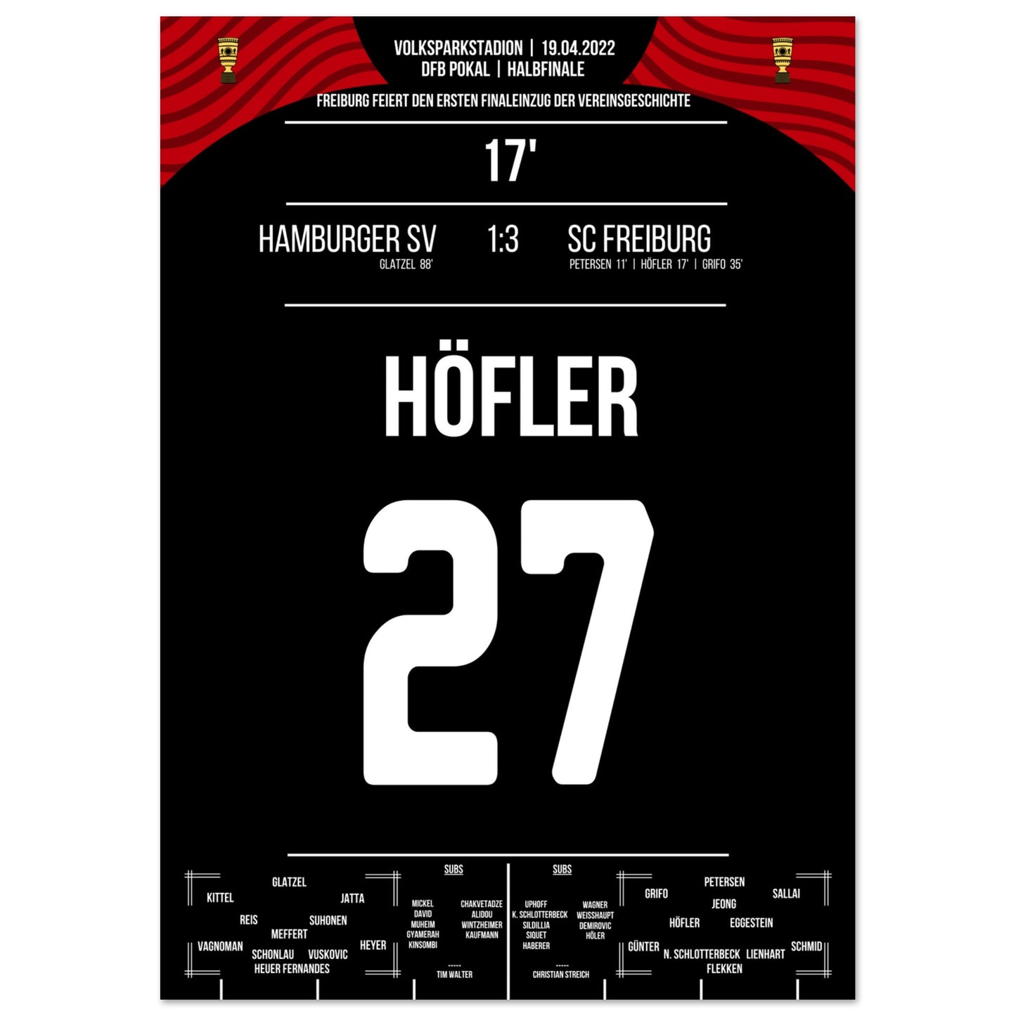 Freiburg's erster Einzug ins Pokalfinale 2022