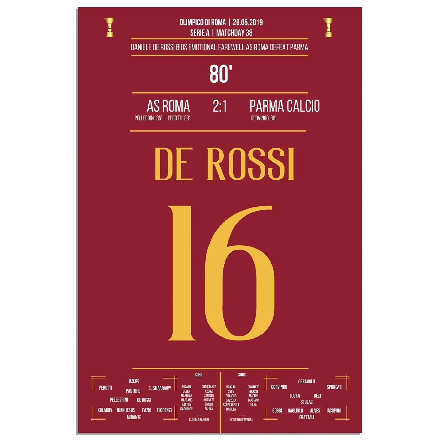 Der emotionale Abschied von Roma-Legende Daniele De Rossi 2019