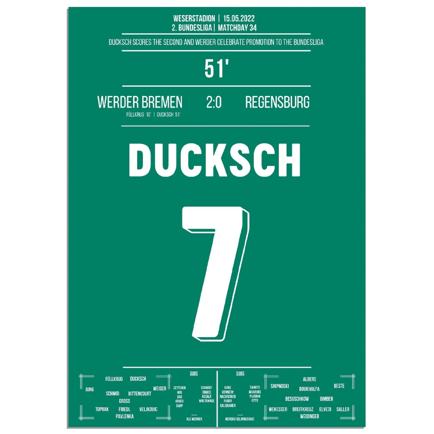 Ducksch macht Bremen's Wiederaufstieg perfekt