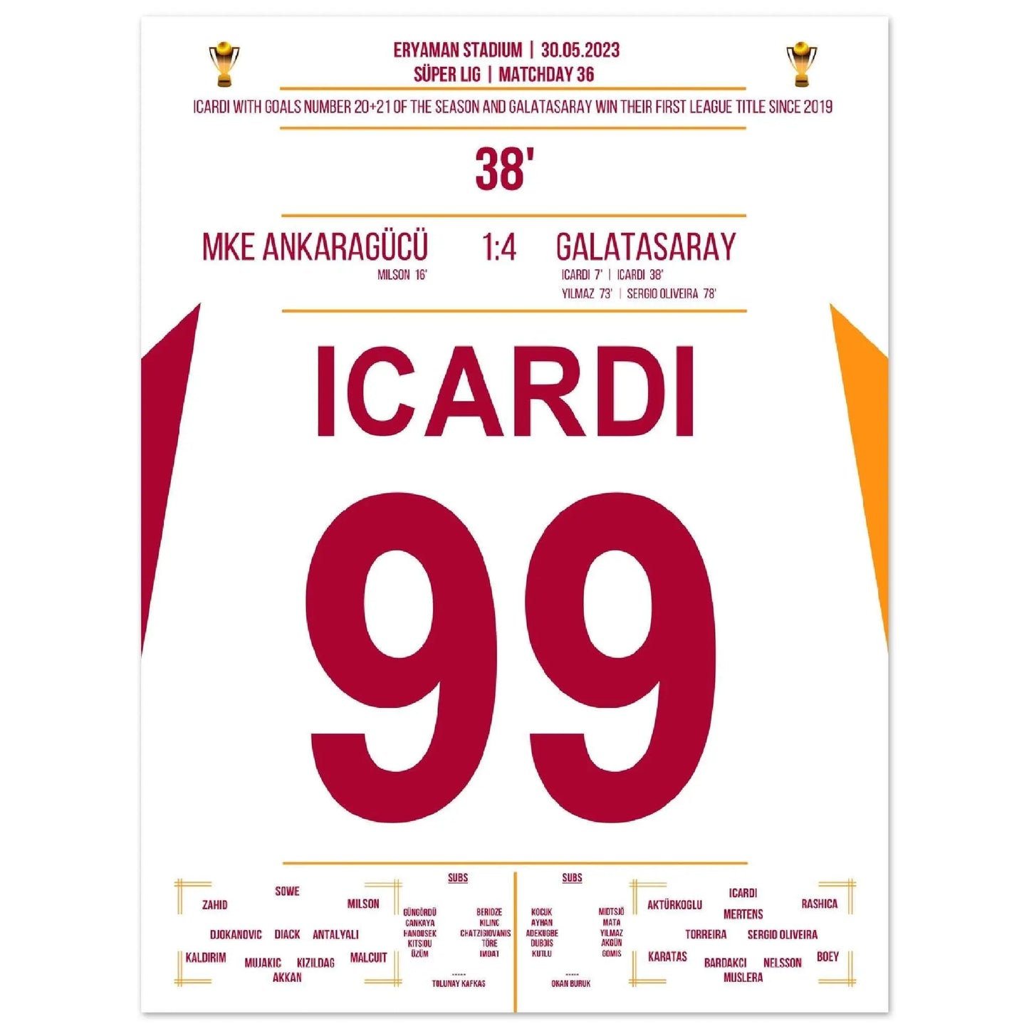 ¡Finalmente campeones de nuevo! Galatasaray consigue su primer campeonato desde 2019.