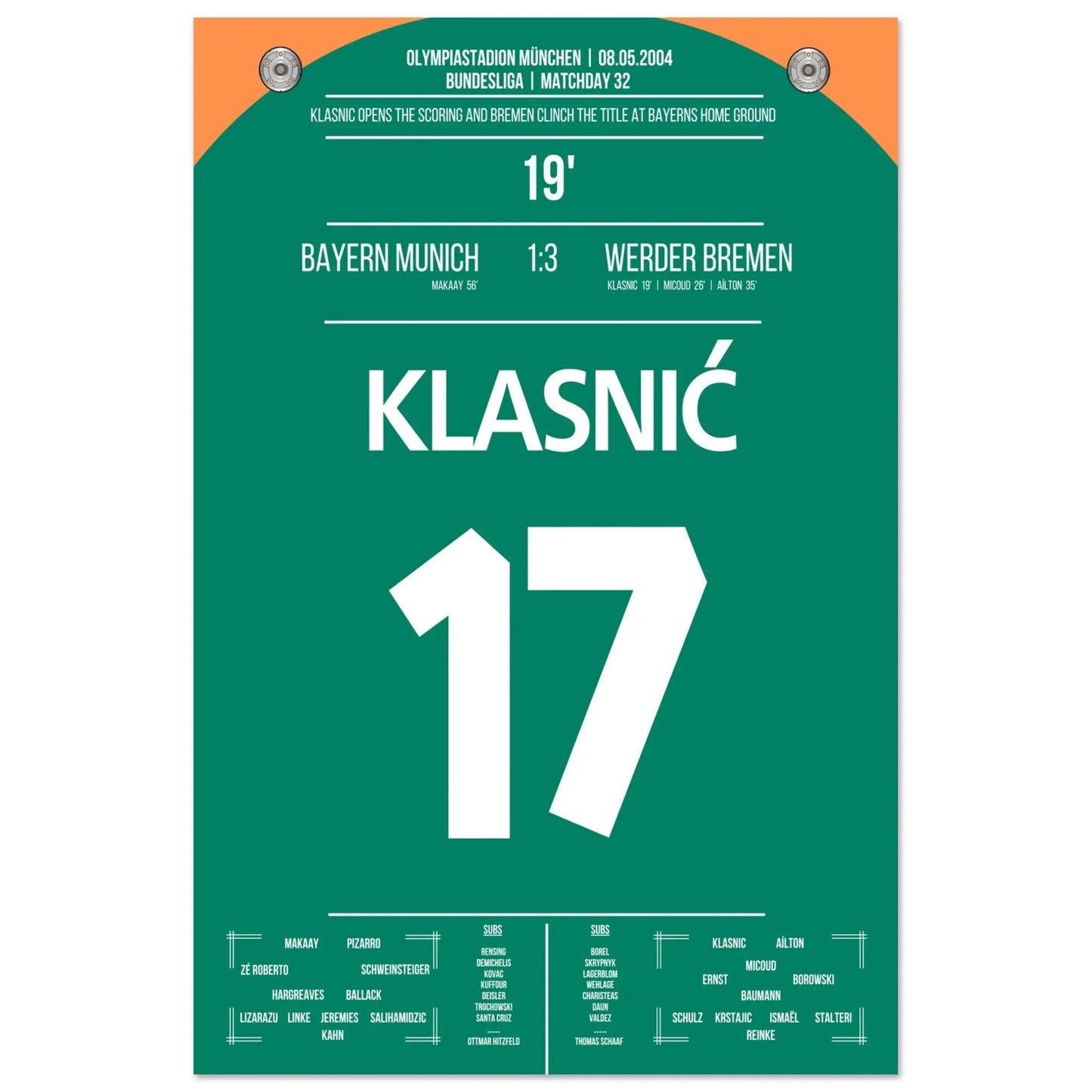 El gol de Klasnic en la conquista del campeonato en Múnich 2004