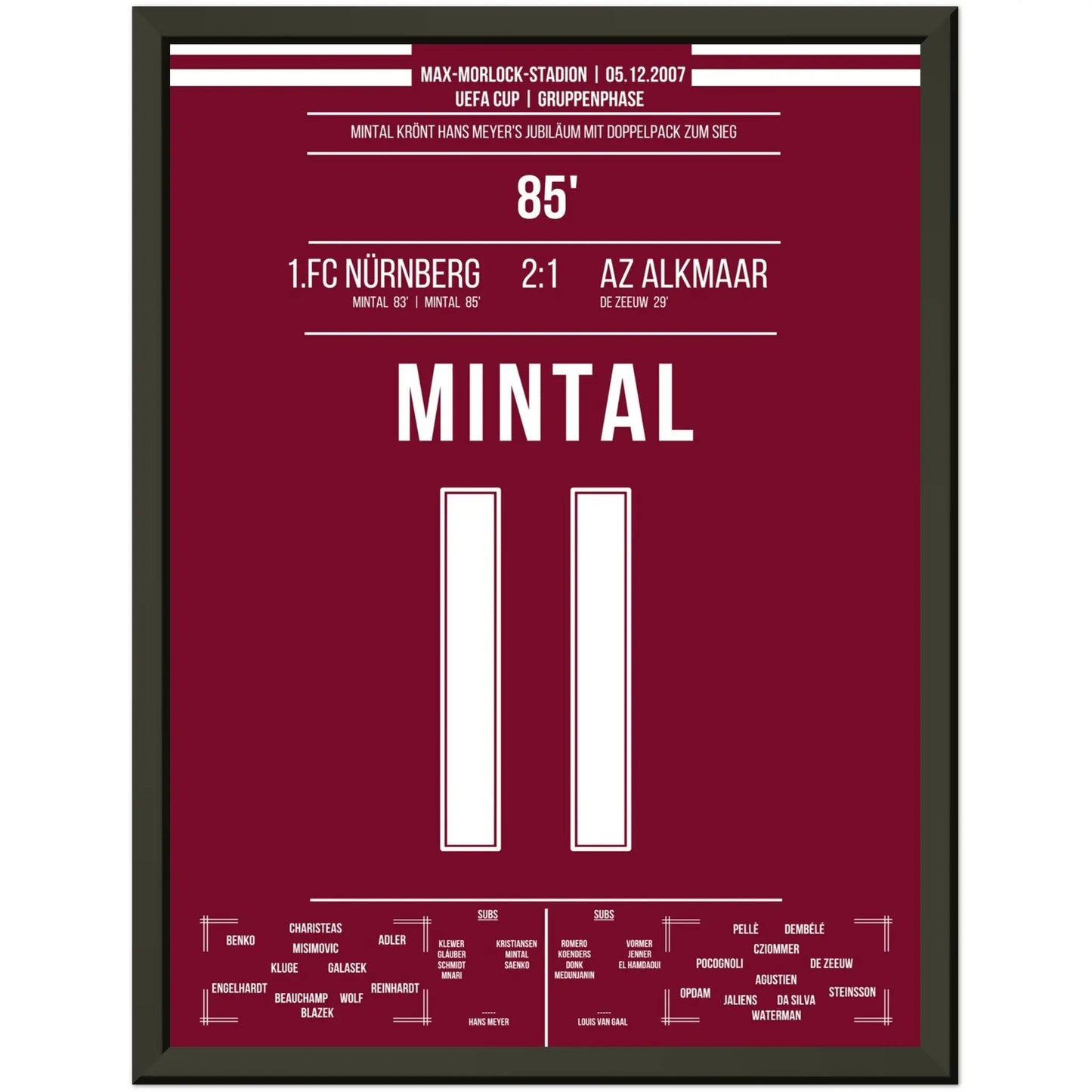 Mintal's später Doppelpack bei Meyer-Jubiläum in 2007 30x40-cm-12x16-Schwarzer-Aluminiumrahmen