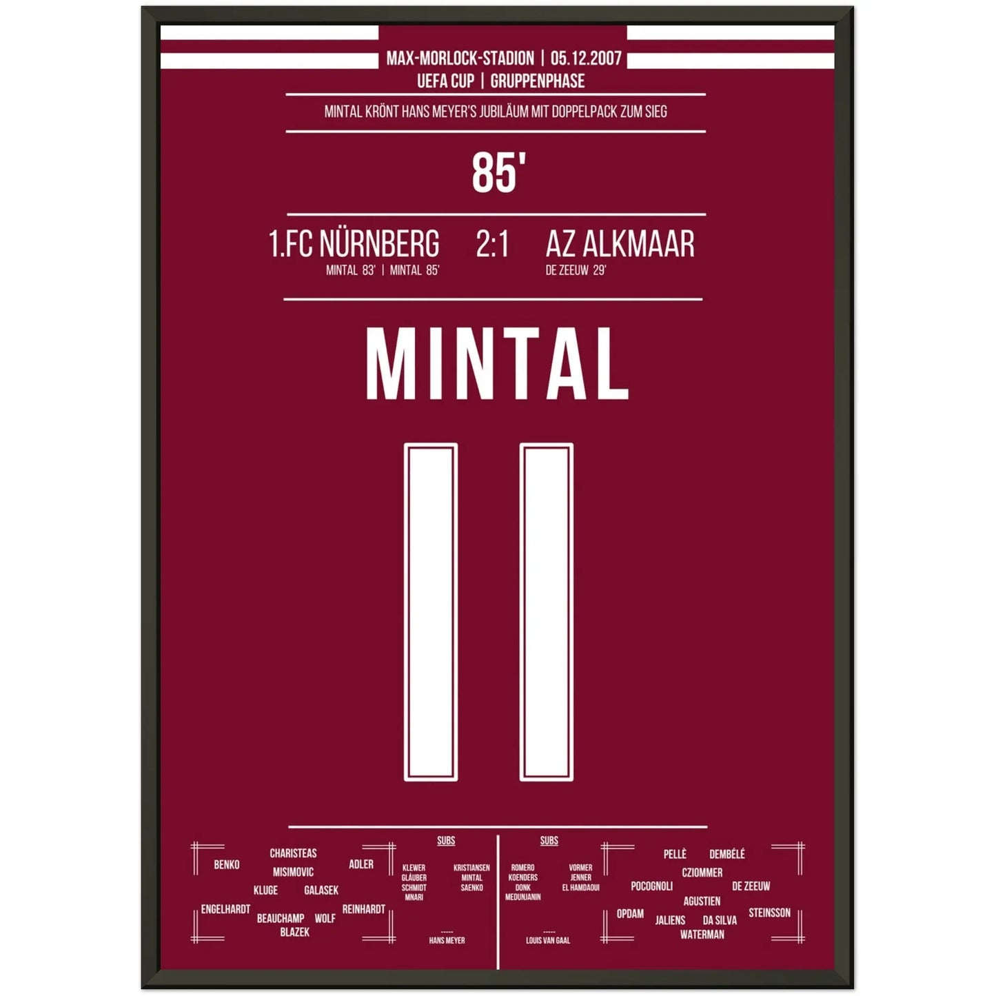 Mintal's später Doppelpack bei Meyer-Jubiläum in 2007 50x70-cm-20x28-Schwarzer-Aluminiumrahmen