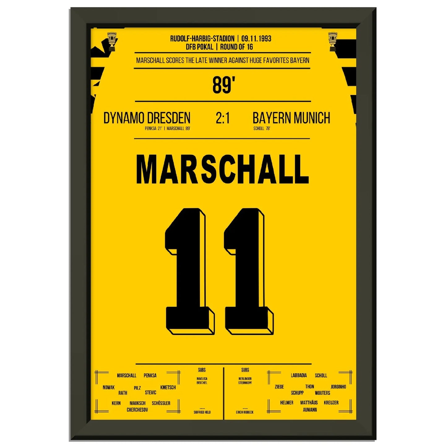 Pokalsensation durch Marschall - Dresden besiegt Bayern im DFB Pokal Achtelfinale 1993