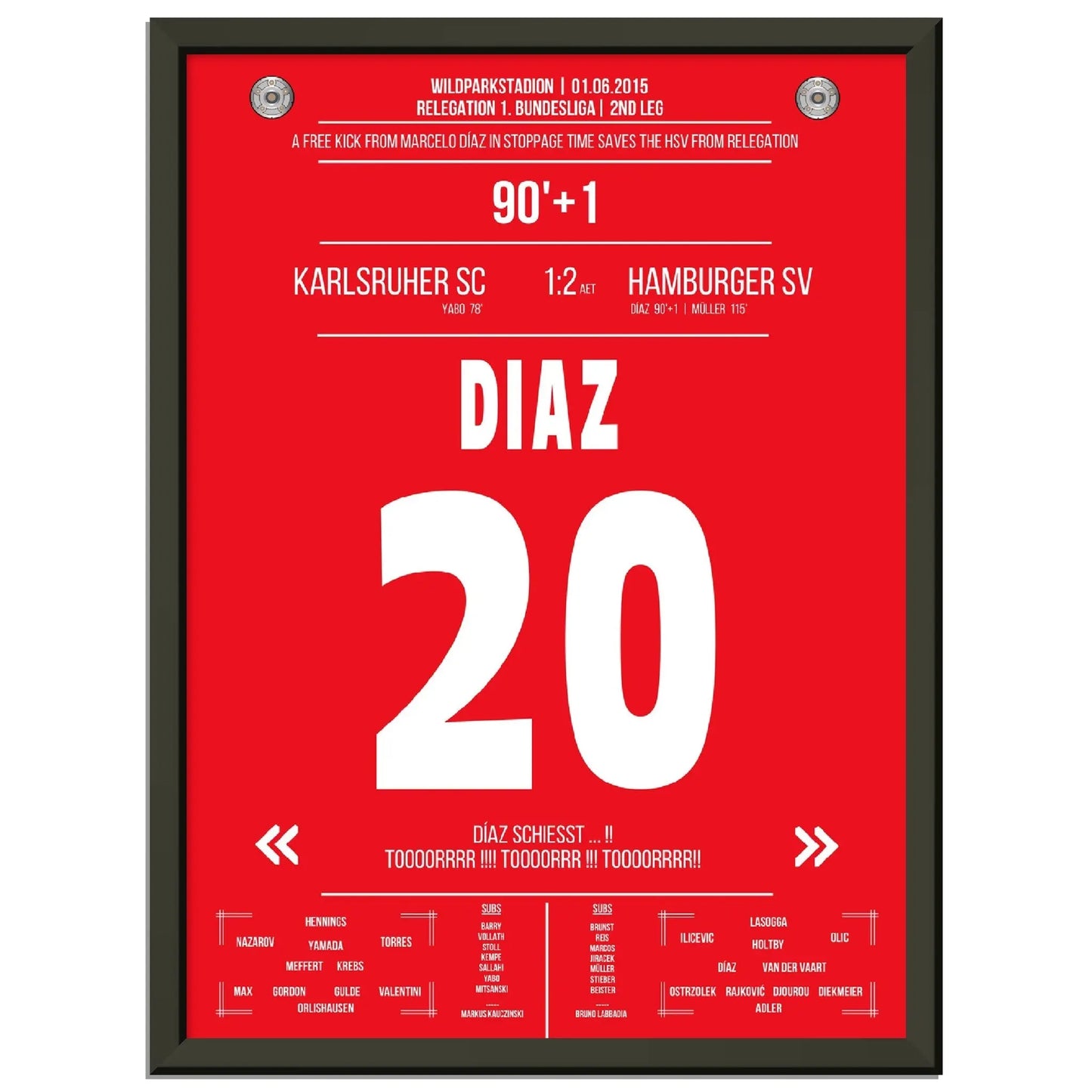 Rettung in allerletzter Sekunde! Diaz Freistosstor in der Nachspielzeit 2015