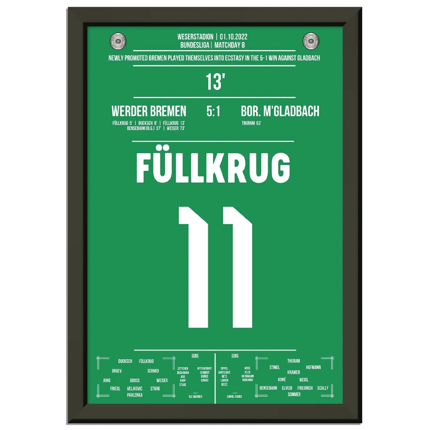 Wie im Rausch! Füllkrug-Doppelpack beim 5:1 Sieg gegen Gladbach 2022