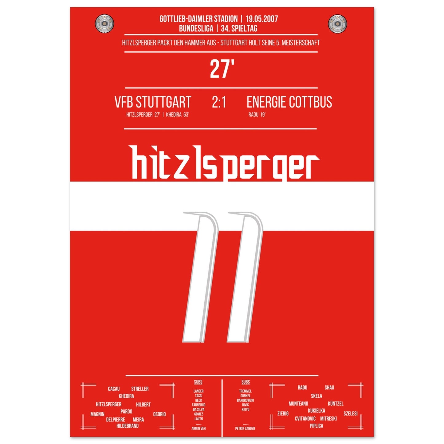 Hitzlsperger-Hammer bei Stuttgart's Gewinn der Meisterschaft 2007