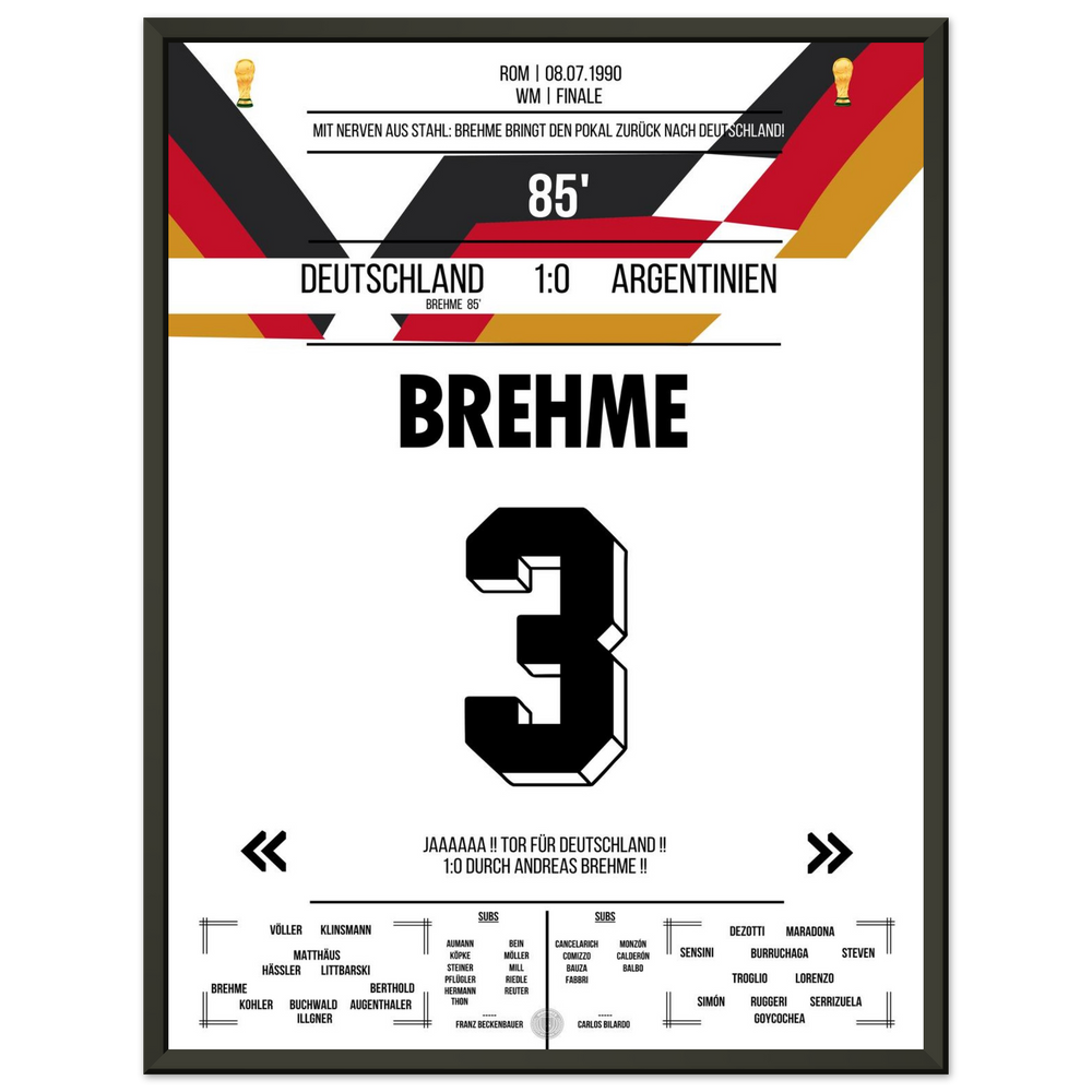 Il rigore di Brehme contro l'Argentina nella finale dei Mondiali del 1990