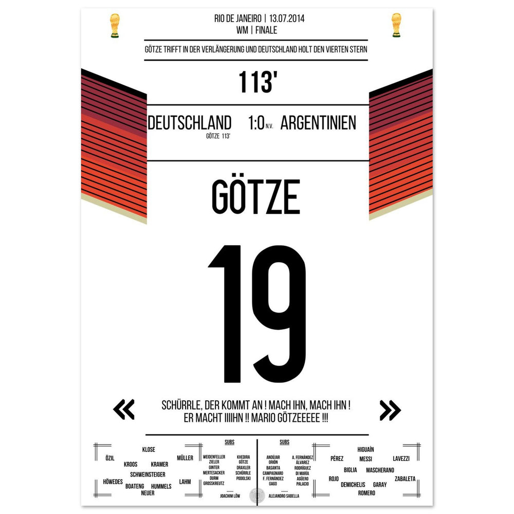 Il gol di Götze per il trionfo della Germania contro l'Argentina nella finale dei Mondiali 2014