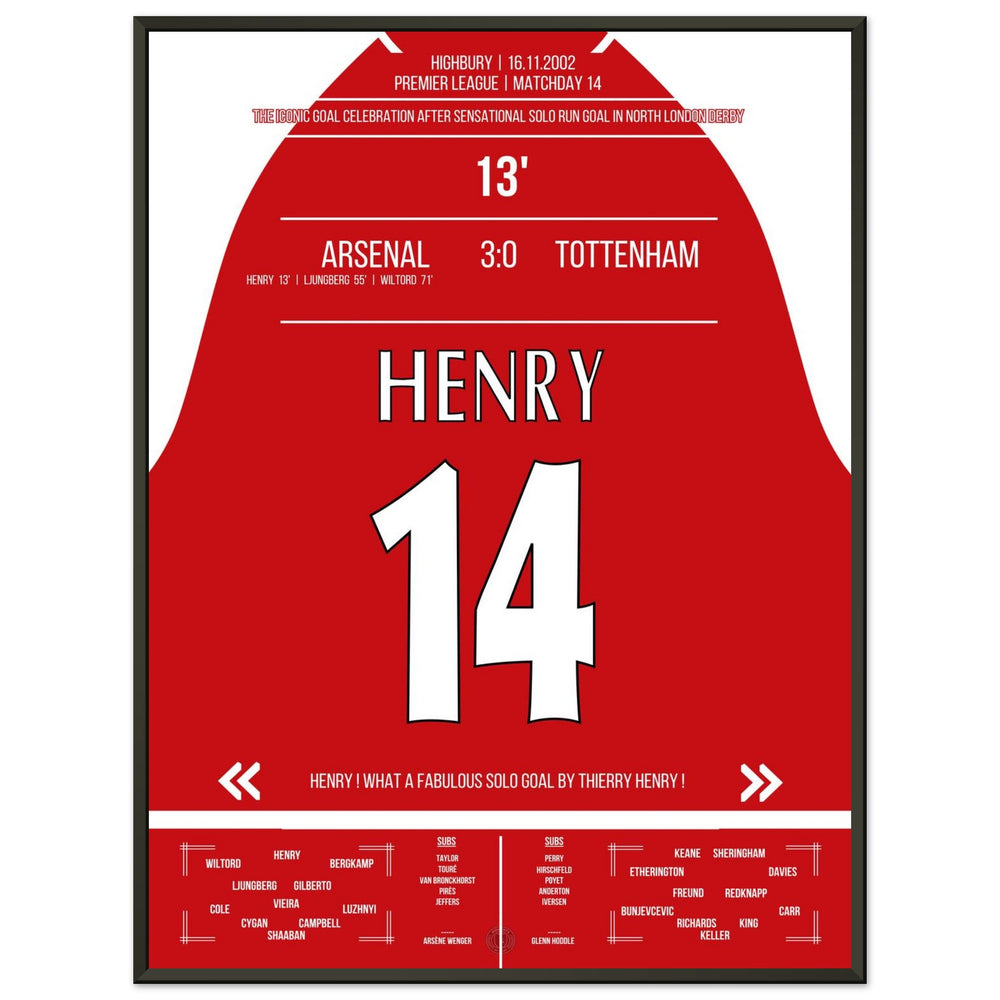 Thierry Henry Iconica Celebrazione Goal di Corsa Solitaria Arsenal - Tottenham 2002