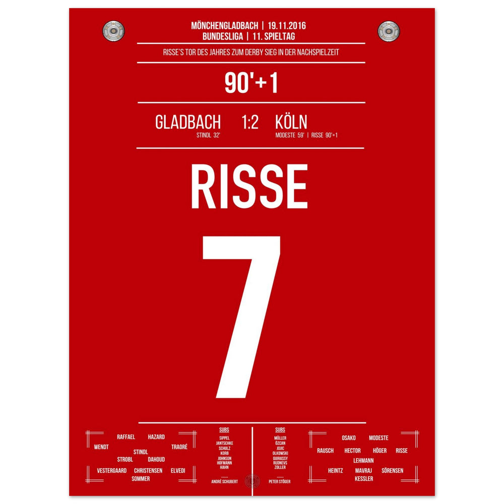 El gol del año 2016 de Risse en el derbi contra Mönchengladbach