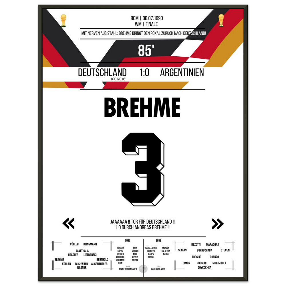 Il rigore di Brehme contro l'Argentina nella finale dei Mondiali del 1990