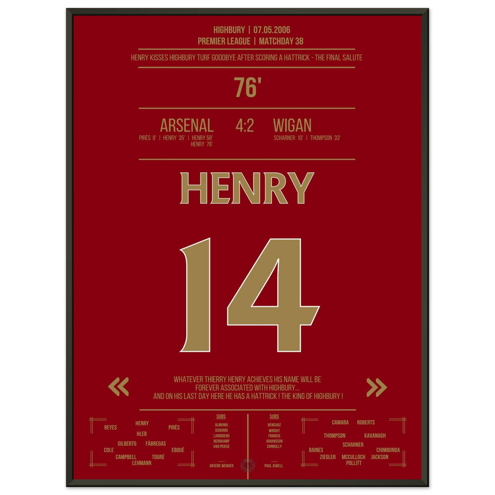 Thierry Henry Hattrick Ultima Partita A Highbury Arsenal - Wigan - L'Ultimo Saluto