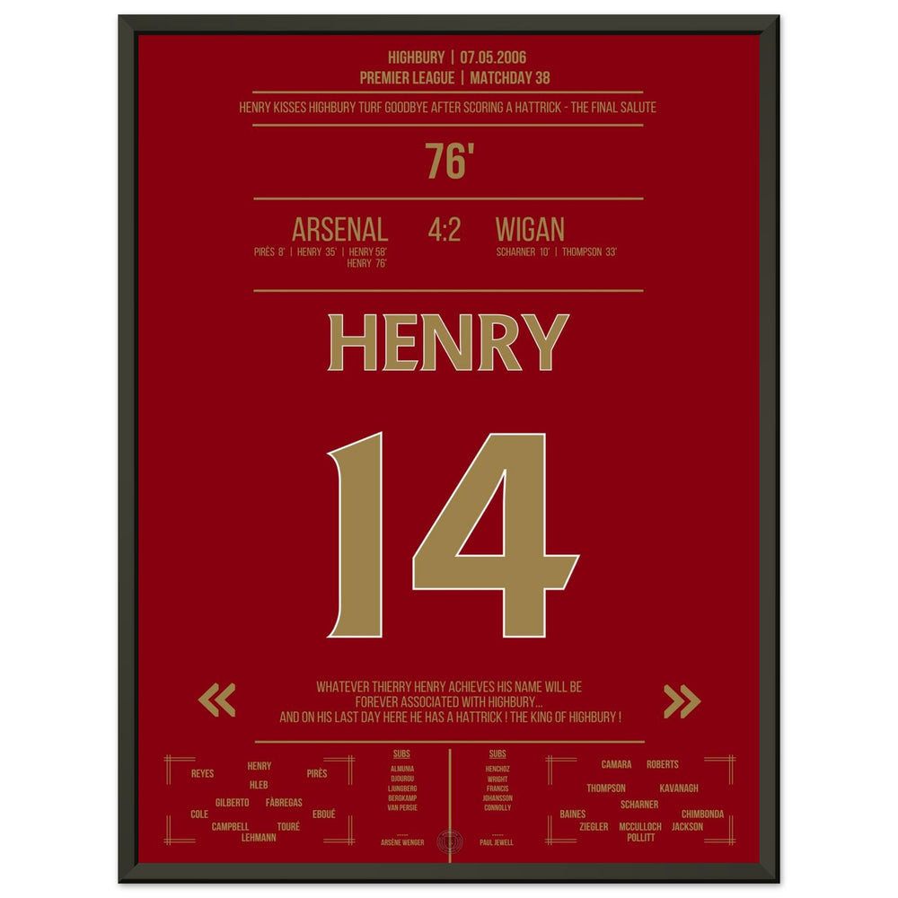 Thierry Henry Hattrick Ultima Partita A Highbury Arsenal - Wigan - L'Ultimo Saluto