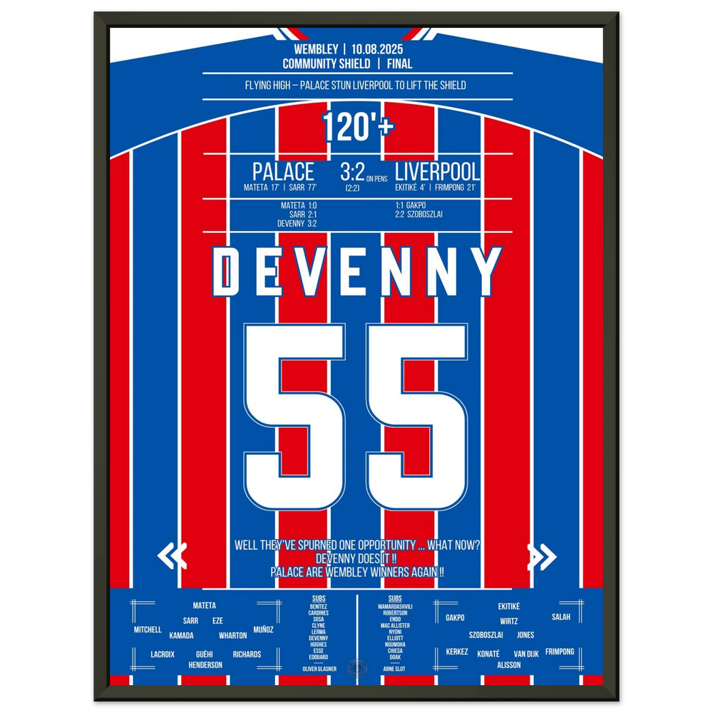 Devenny ice-cold: Palace snatches the Shield from the spot