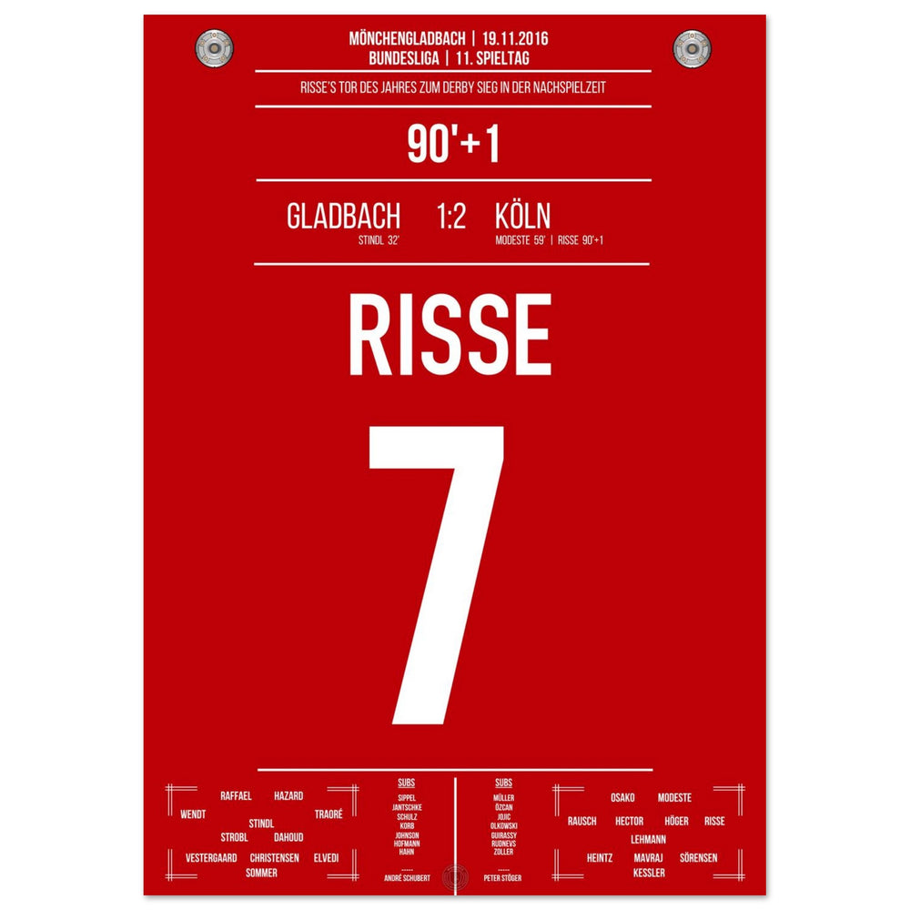 El gol del año 2016 de Risse en el derbi contra Mönchengladbach