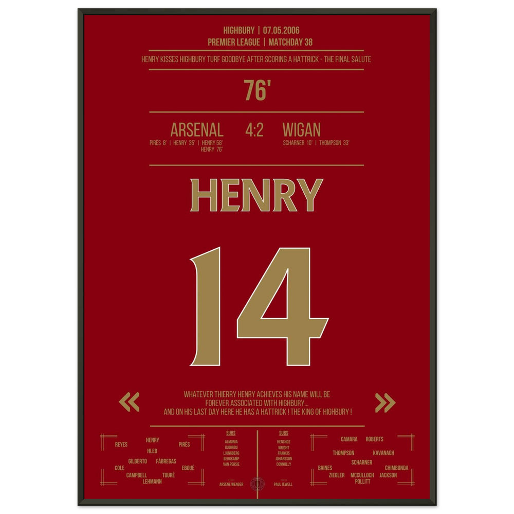 Thierry Henry Hattrick Ultima Partita A Highbury Arsenal - Wigan - L'Ultimo Saluto