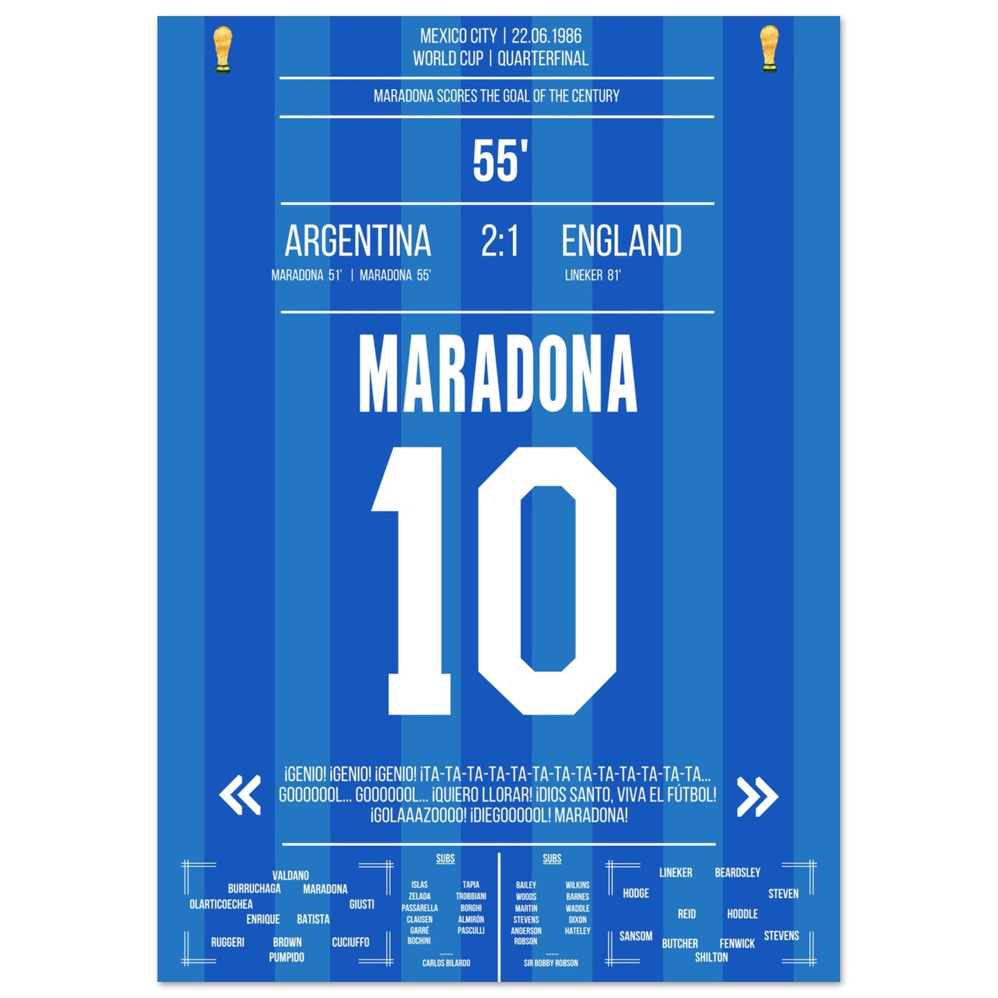 Maradona's Jahrhunderttor gegen England 1986 