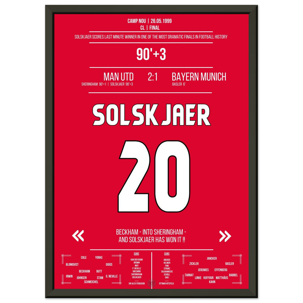 Solskjaer marca en la remontada más memorable de la historia en la final de 1999 contra <tc>Bayern</tc>