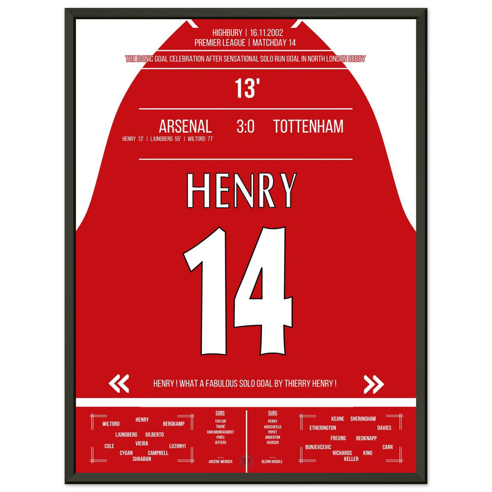Thierry Henry Iconica Celebrazione Goal di Corsa Solitaria Arsenal - Tottenham 2002