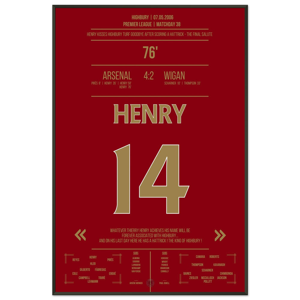 Thierry Henry Hattrick Ultima Partita A Highbury Arsenal - Wigan - L'Ultimo Saluto