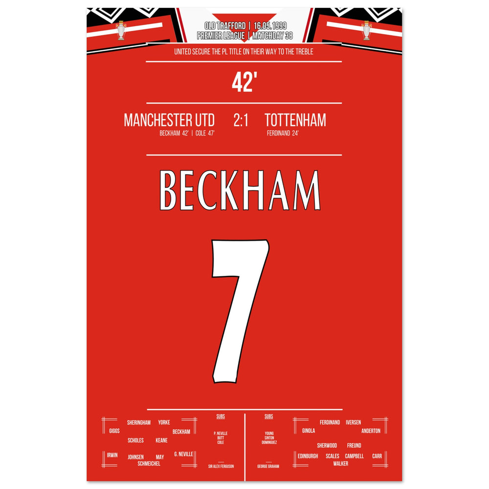 El gol de Beckham en la conquista del campeonato de 1999