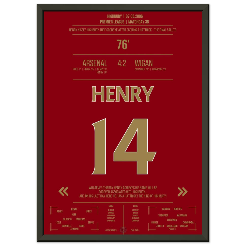 Thierry Henry Hattrick Ultima Partita A Highbury Arsenal - Wigan - L'Ultimo Saluto