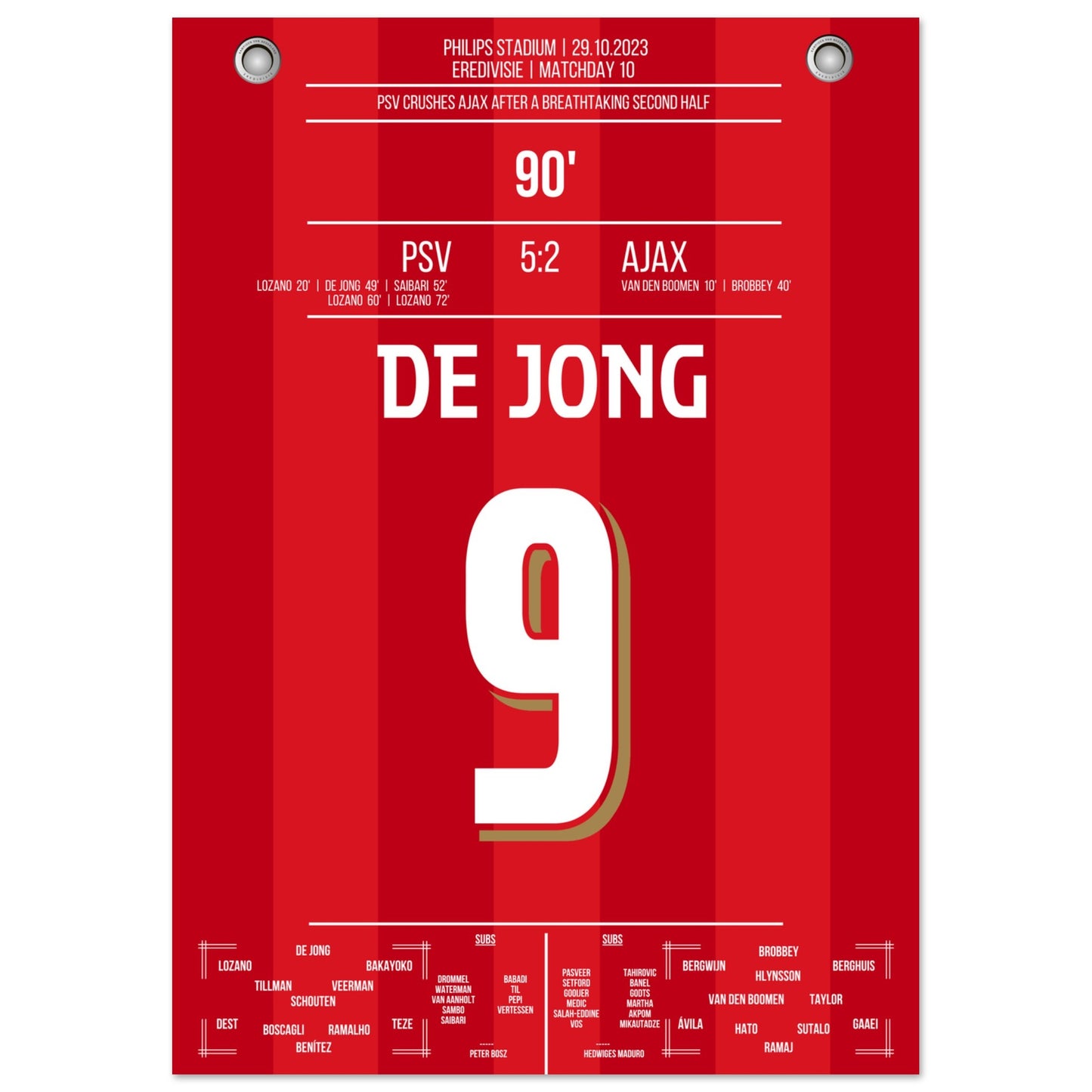 PSV's 5-2 Kantersieg gegen Ajax in 2023 A4-21x29.7-cm-8x12-Ohne-Rahmen
