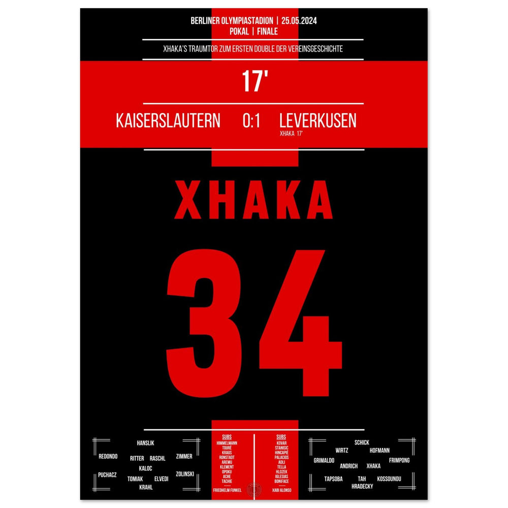 Xhaka's Traumtor bei Leverkusens erstem Double der Vereinsgeschichte