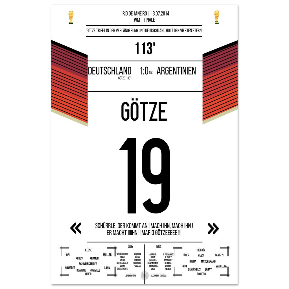 Il gol di Götze per il trionfo della Germania contro l'Argentina nella finale dei Mondiali 2014