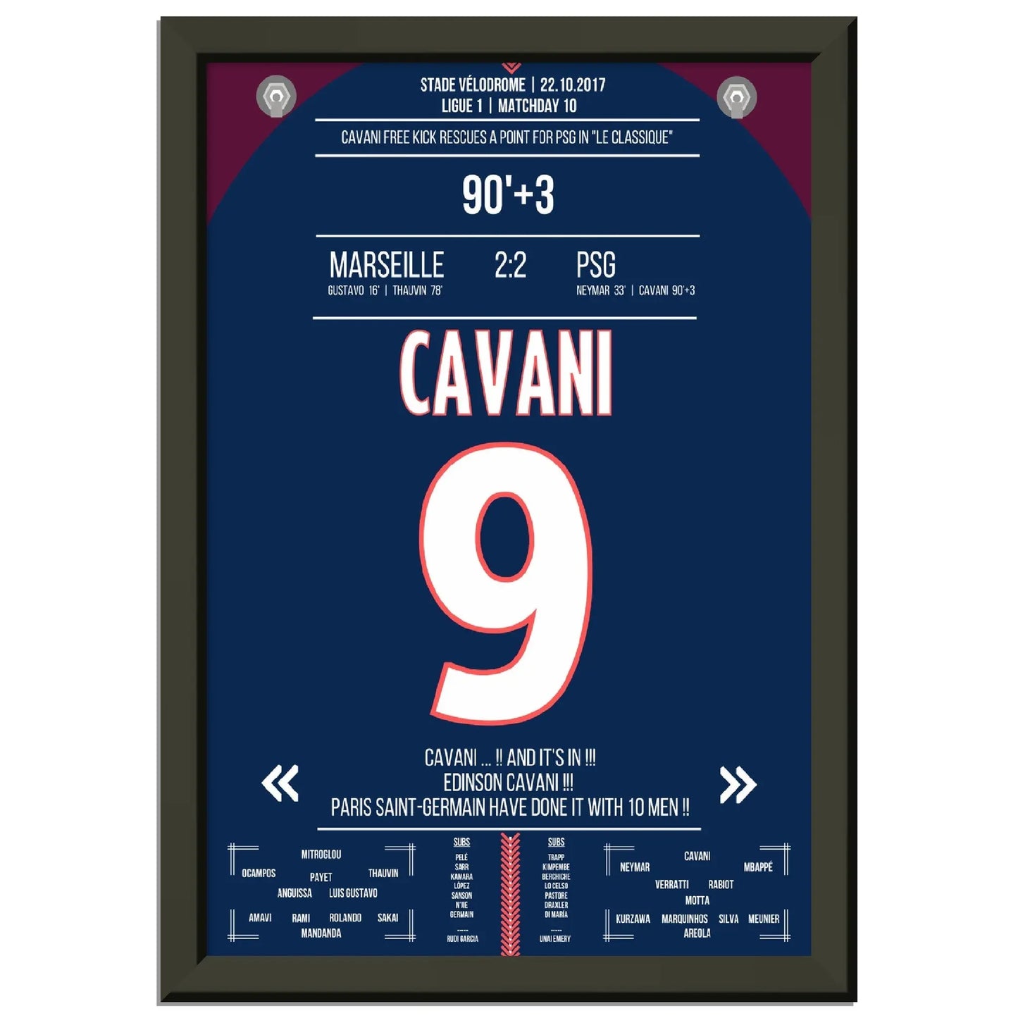 Cavani Freistoss rettet Paris einen Punkt im "Le Classique" 