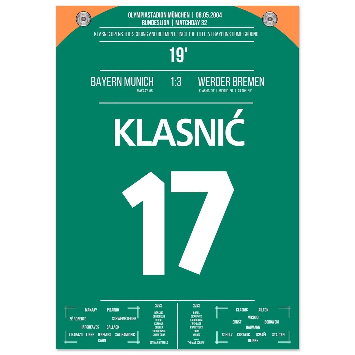 El gol de Klasnic en la conquista del campeonato en Múnich 2004