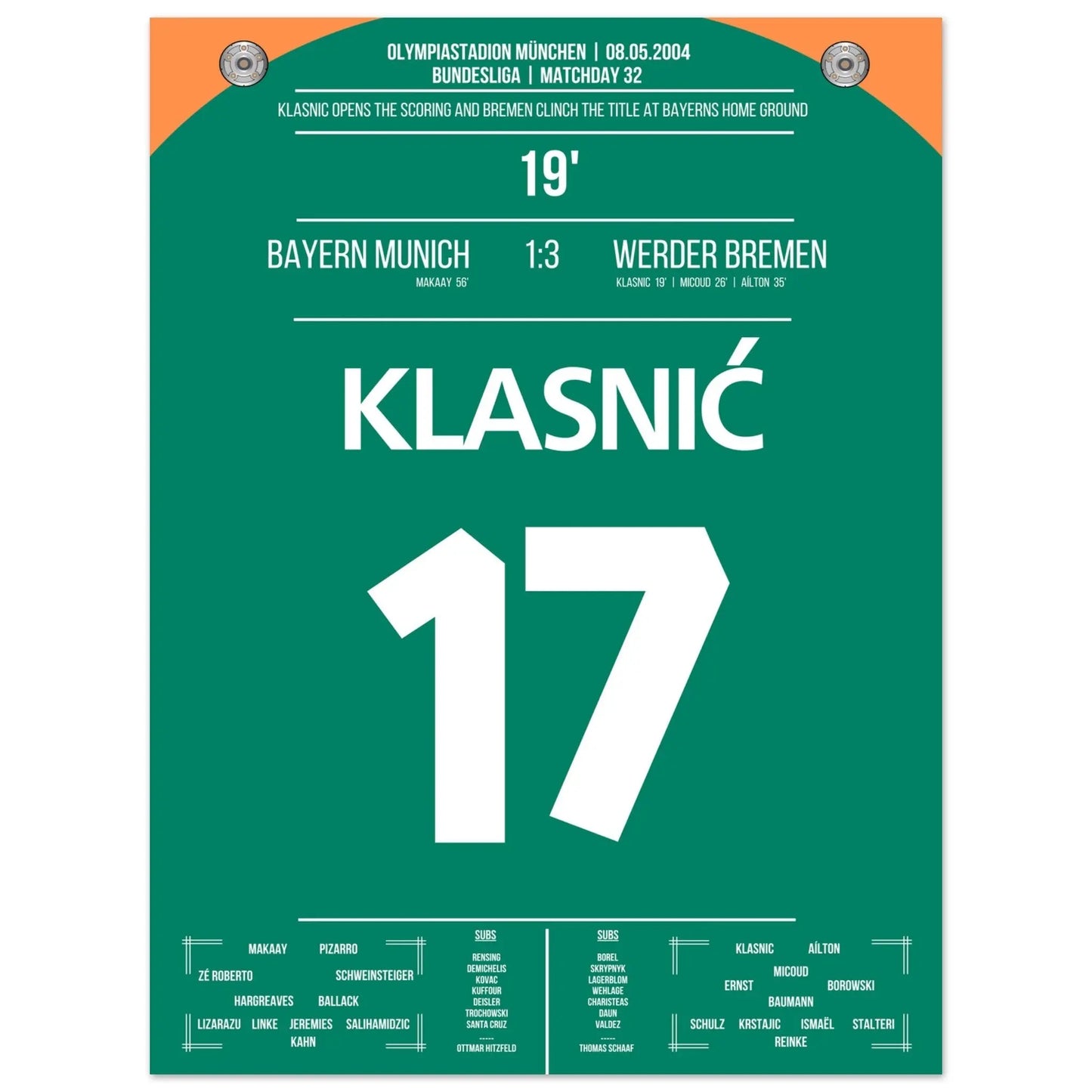 El gol de Klasnic en la conquista del campeonato en Múnich 2004