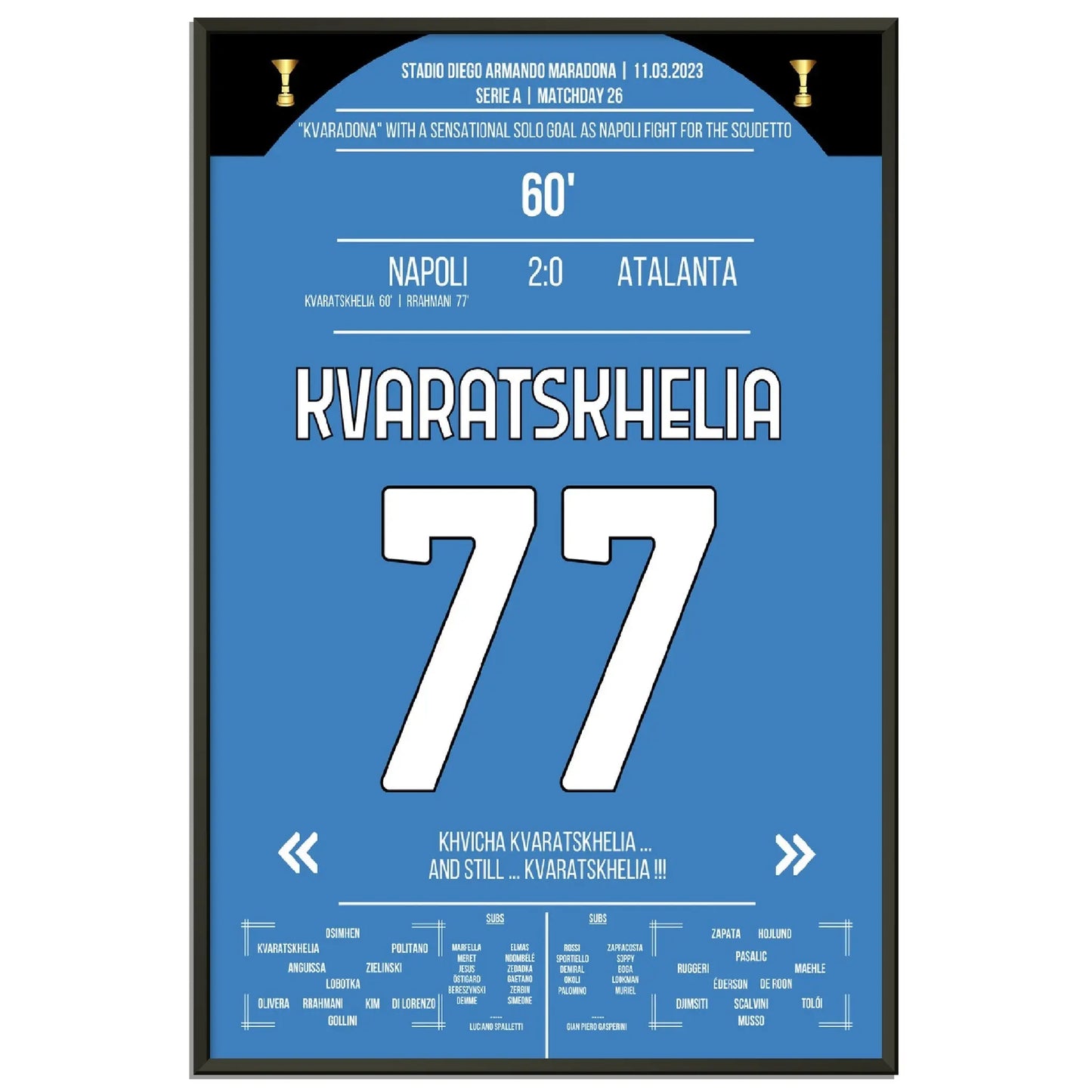 Kvaratskhelia mit phänomenalen Solo-Tor gegen Atalanta im Rennen um den Scudetto 2023 