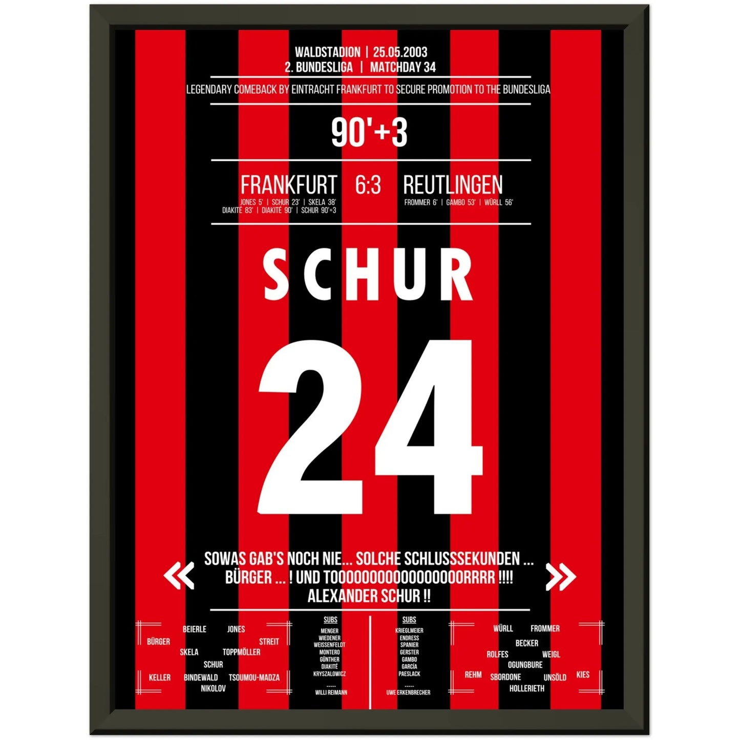 Schur krönt legendäre Aufholjagd gegen Reutlingen 2003 