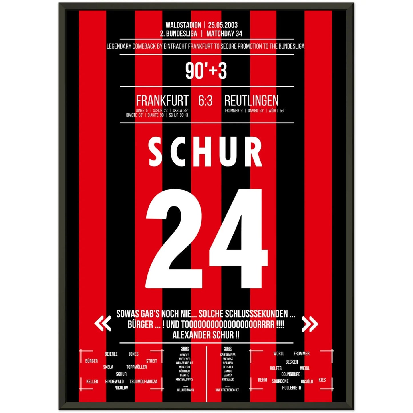 Schur krönt legendäre Aufholjagd gegen Reutlingen 2003 