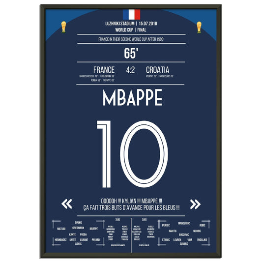 Superstar Mbappé mit dem vorentscheidenden Tor im WM Finale 2018 gegen Kroatien 