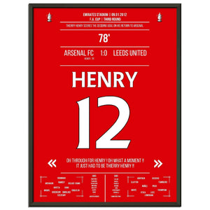 Thierry Henry Comeback 2012 Siegtreffer für Arsenal - Leeds FA Cup 3. Runde
