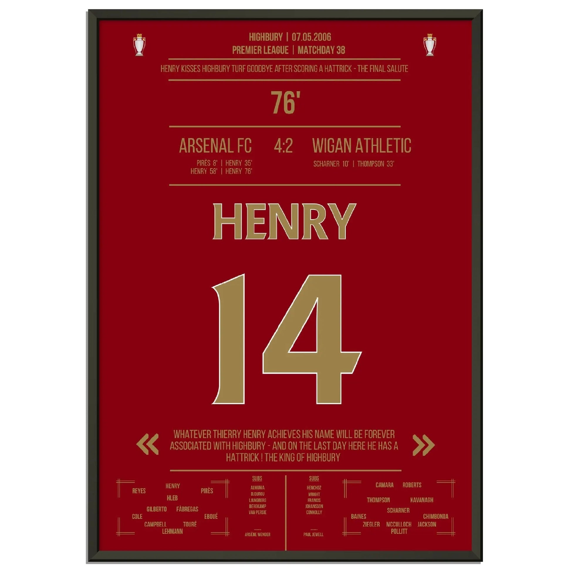 Thierry Henry Hattrick Last Game At Highbury Arsenal - Wigan - The Final Salute 