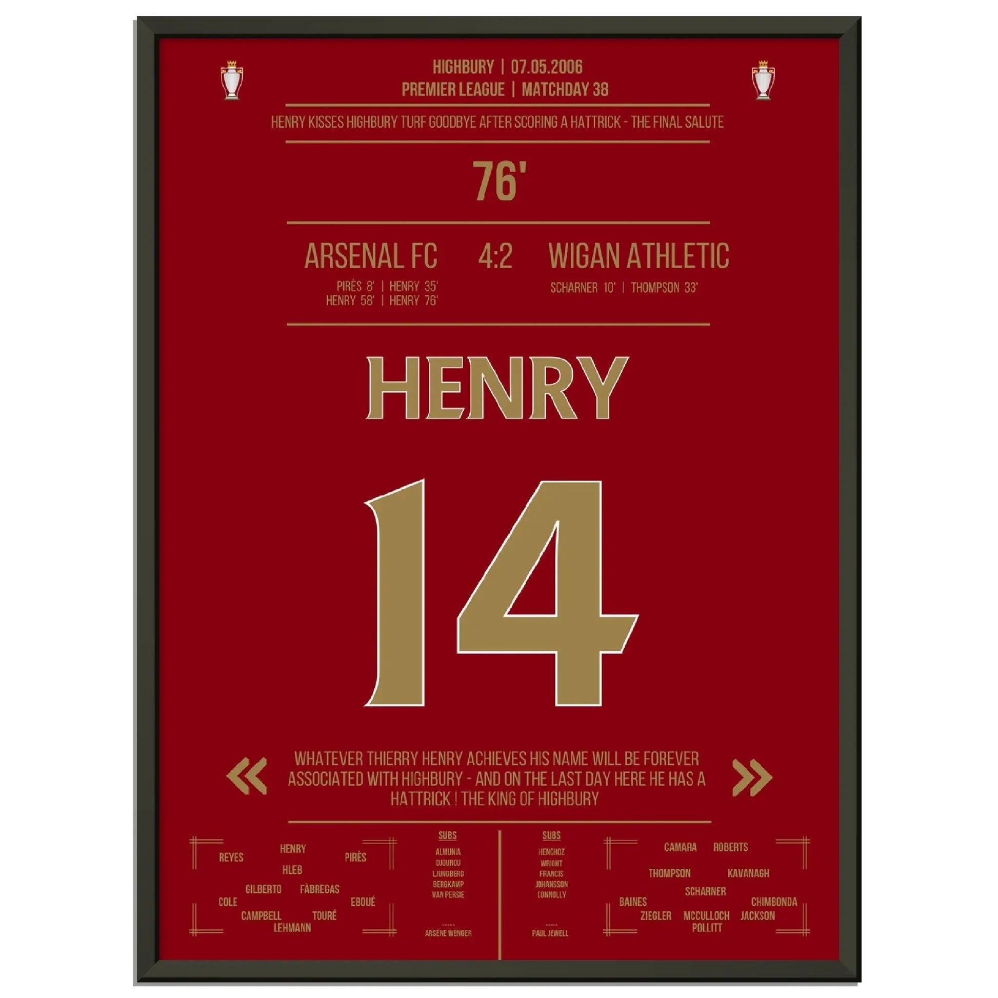 Thierry Henry Hattrick Last Game At Highbury Arsenal - Wigan - The Final Salute 
