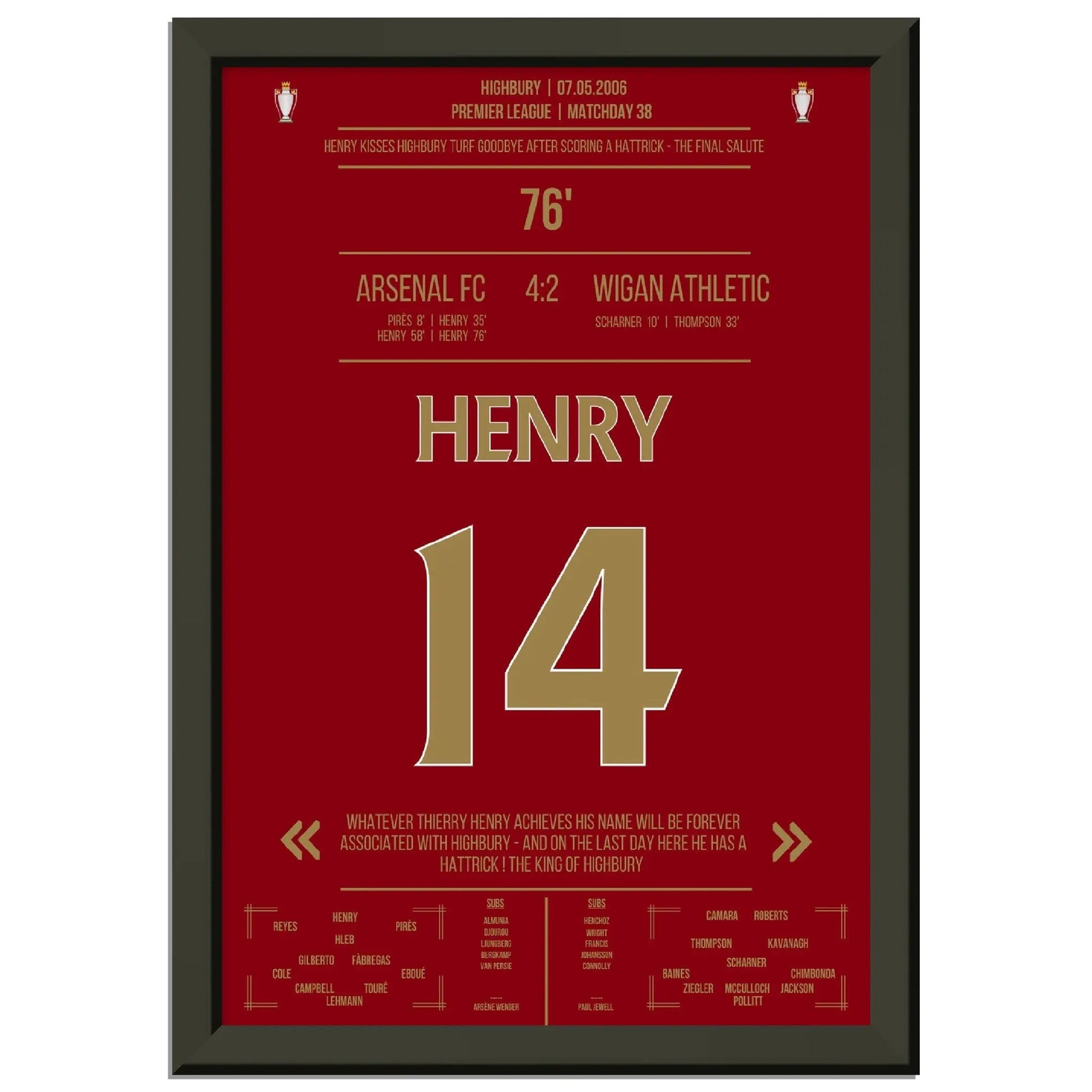Thierry Henry Hattrick Last Game At Highbury Arsenal - Wigan - The Final Salute 