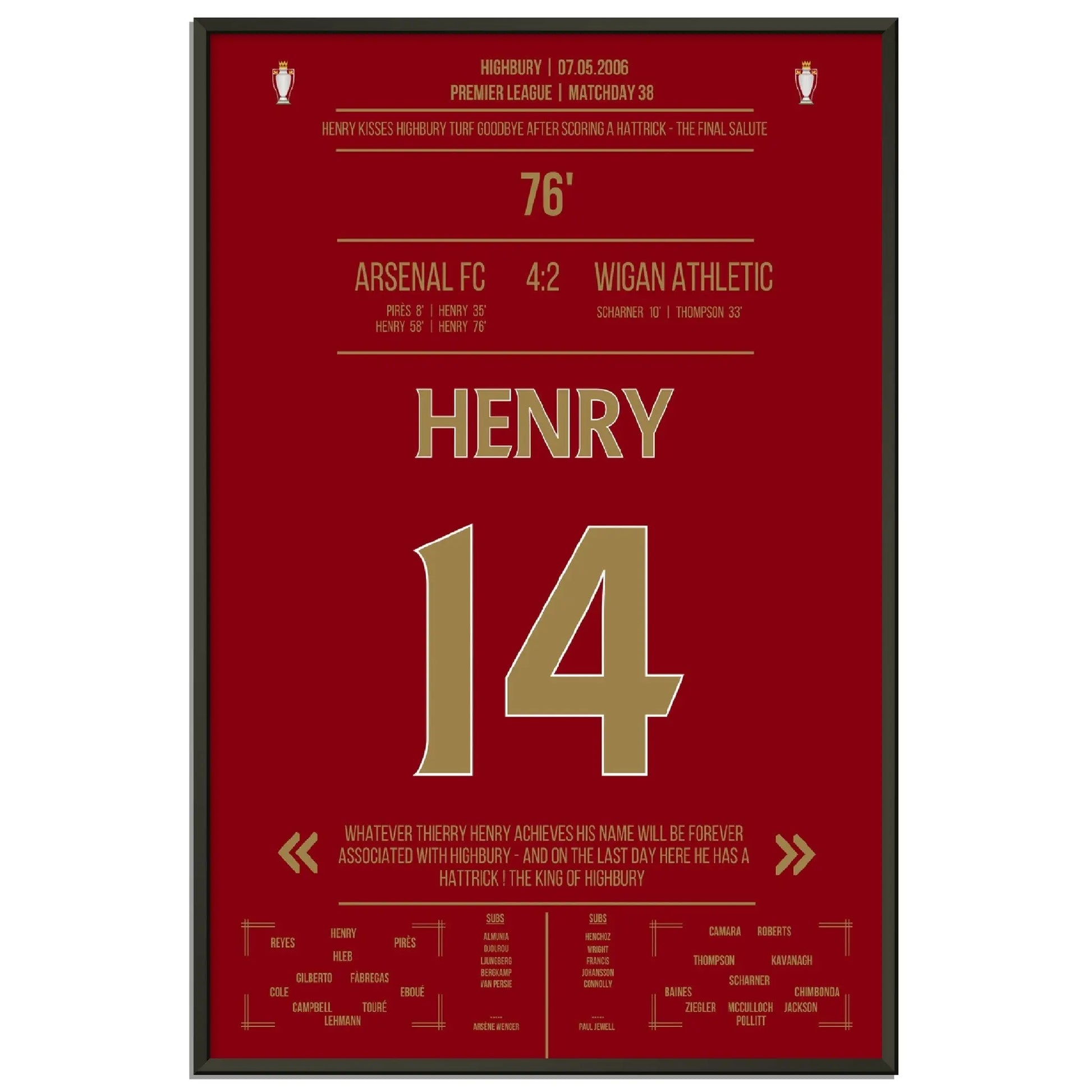 Thierry Henry Hattrick Last Game At Highbury Arsenal - Wigan - The Final Salute 