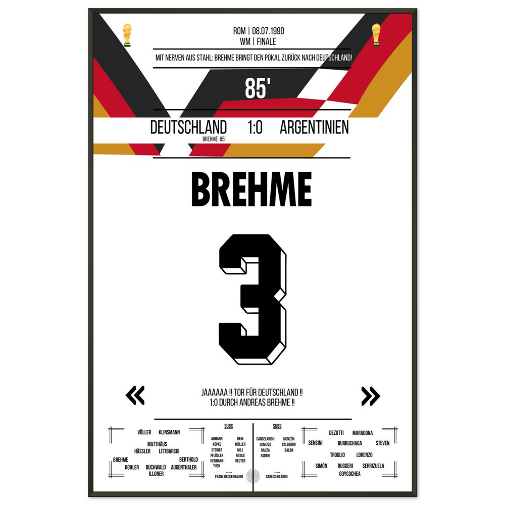 Il rigore di Brehme contro l'Argentina nella finale dei Mondiali del 1990