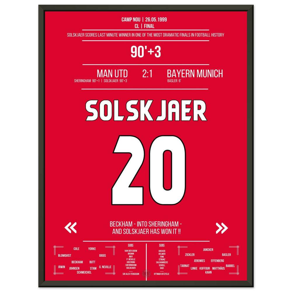 Solskjaer marca en la remontada más memorable de la historia en la final de 1999 contra <tc>Bayern</tc>