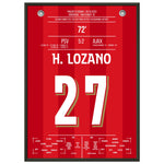 Lozano Hattrick bei 5-2 gegen Ajax 50x70-cm-20x28-Schwarzer-Aluminiumrahmen