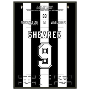 Shearer's erstes PL-Tor vor Newcastle 50x70-cm-20x28-Schwarzer-Aluminiumrahmen