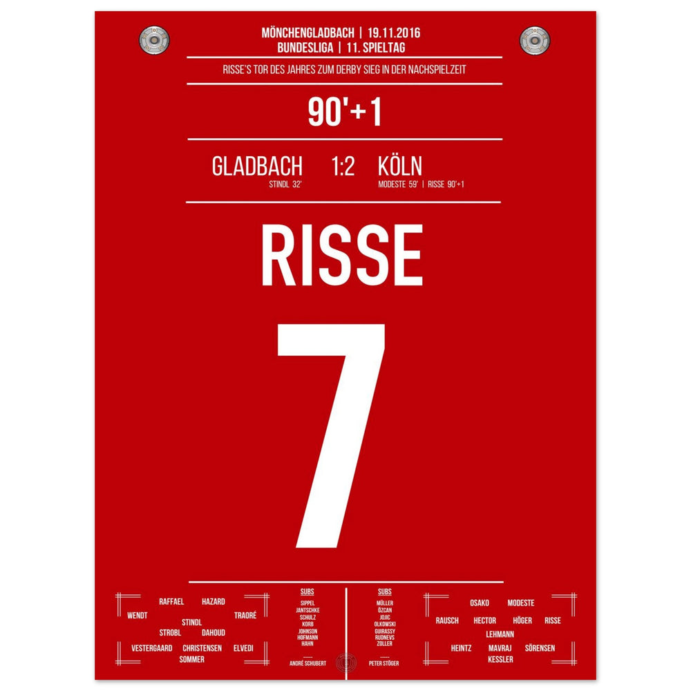 El gol del año 2016 de Risse en el derbi contra Mönchengladbach