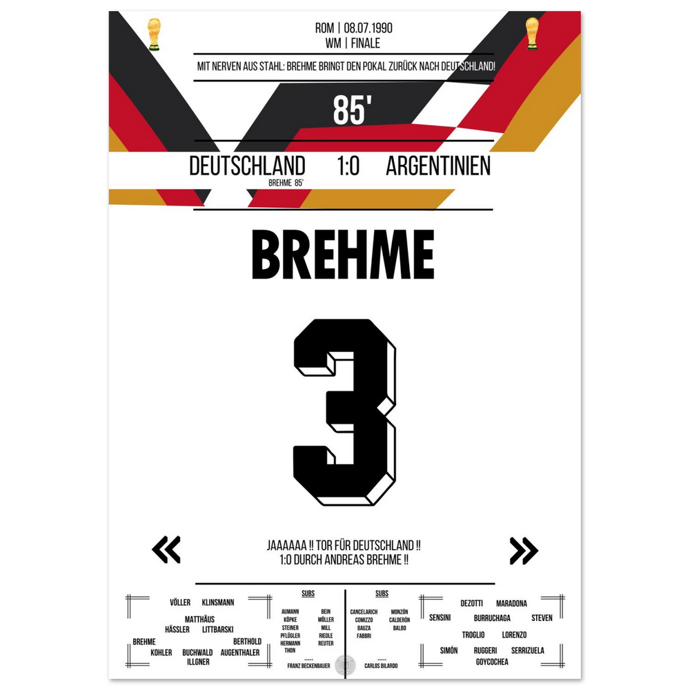 Il rigore di Brehme contro l'Argentina nella finale dei Mondiali del 1990