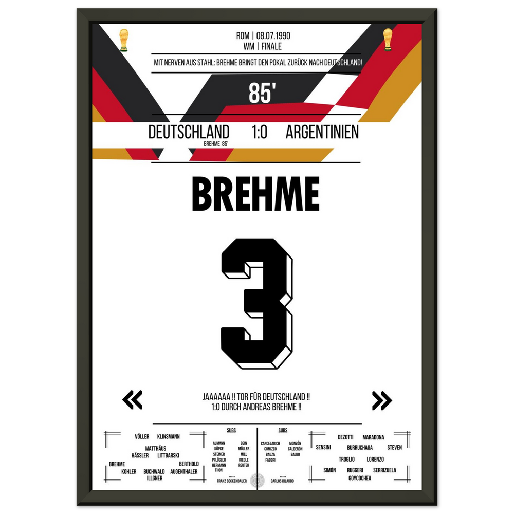 Il rigore di Brehme contro l'Argentina nella finale dei Mondiali del 1990