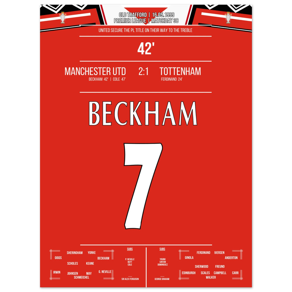 El gol de Beckham en la conquista del campeonato de 1999